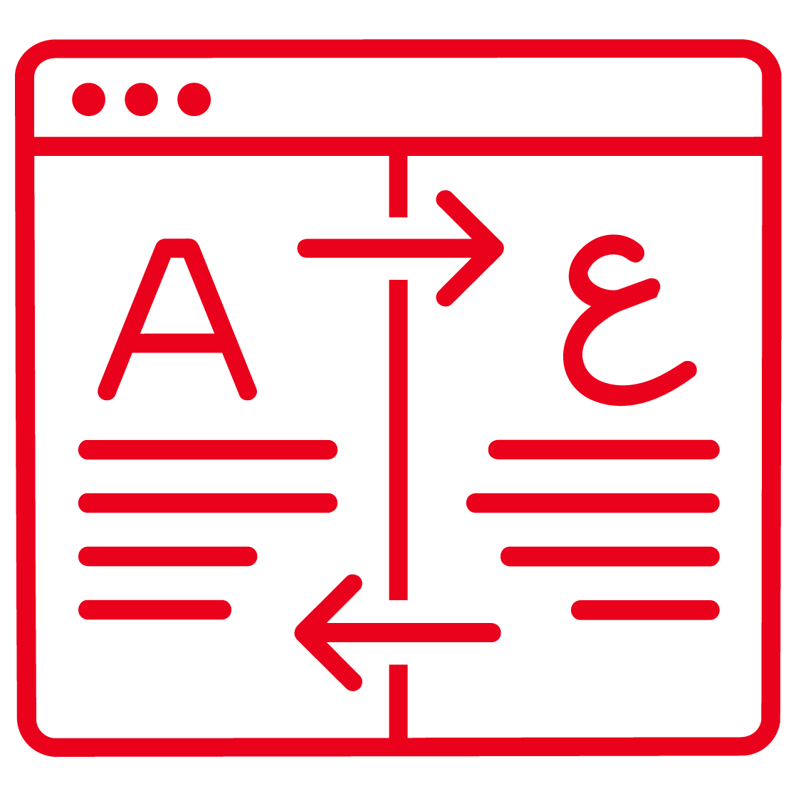 Content has to work in two languages and two directions
